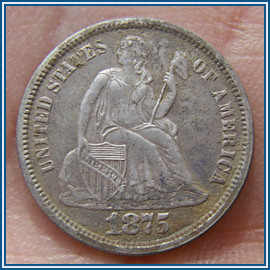1875 Seated Dime