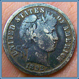 1892-S Barber Dime