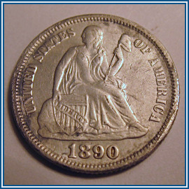 1890 Seated Dime