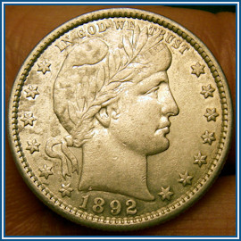 1892-S Barber Quarter