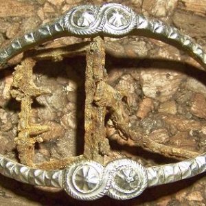 Large ornate silver plated shoe buckle