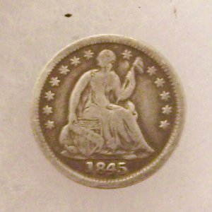 1845 seated half dime
