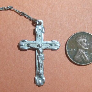 950 silver crucifix (ca 1890) with French hallmark