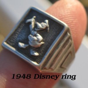 Pure Americana! 1949 Disney ring that pre-dates the opening of Disney Land by several years