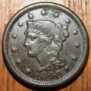 1848 Large Cent Obverse