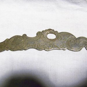 Decorated Brass side plate for a 1700's era musket