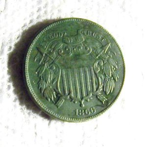 1866 two center Obverse
