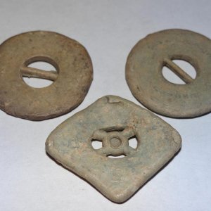 Hem weights found in my yard.  My house used to be a sorority house for Lincoln College.