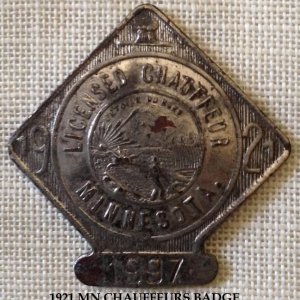 1921 MN Chauffeur Badge