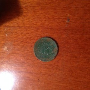 1865 indian head penny found at same cellar hole as two cent coin