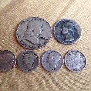 Silver coins found at a park in Southern Rhode Island.