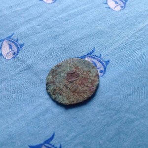 Flat button with shank totally gone