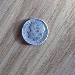 Media '1953 Silver Dime I found under about 5 inches of gravel in my driveway.' in album '2013 Metal Detector Finds'