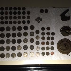 tons of clad, lantern parts, melted flatware