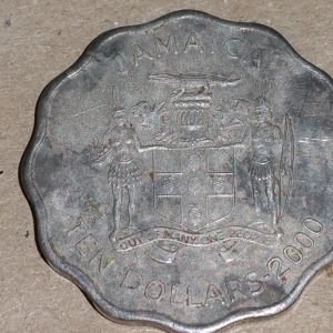 Jamaica $10 coin (basically worthless, but neat)