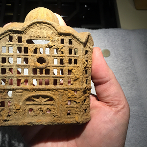 A.C. Williams child's iron penny bank (front) c. 1890s