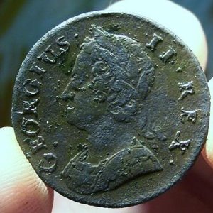 1745 George II half penny