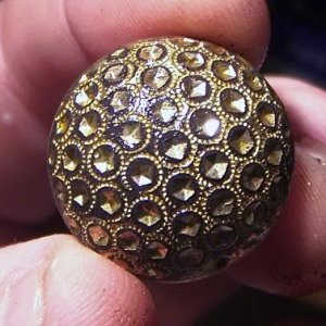 large two piece gold gilted button