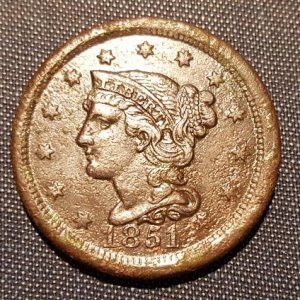 1851 "Braided Hair" large cent