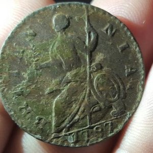 Machin Mill counterfeit copper (Vlack 19-87C)
