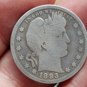 1893 S Barber Quarter