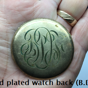 Gold plated pocket watch back