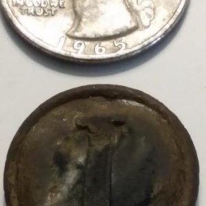 Cleaned up Confederate CS 172 A 1 Block I jacket button