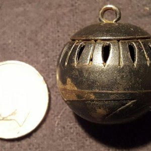 colonial era silver plated pomander