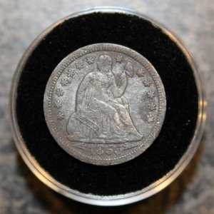 1855 Seated Dime (front)