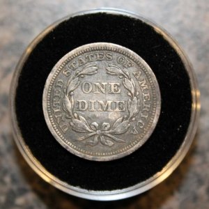 1855 Seated Dime (rear)
