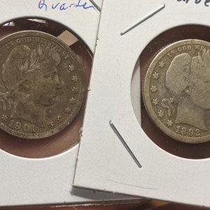 Pair of Barber Quarters