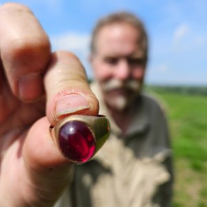 14K Gold ring with ruby - England find