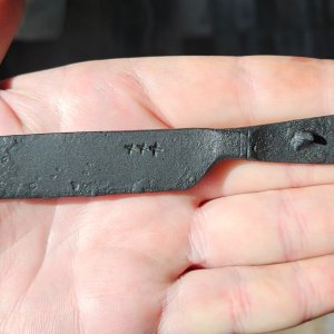 Medieval table knife with maker's mark - 1400s