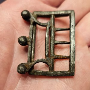 Rare Stock Buckle - steel - late 1700s