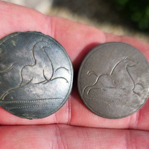 Galloping horse tombac buttons