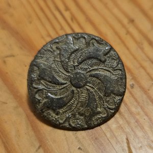 Copper and iron button 1700s