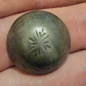 Domed tombac button, 1700s