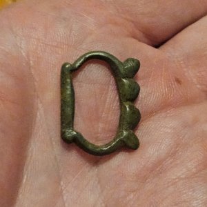 Medieval bronze buckle, 1300s