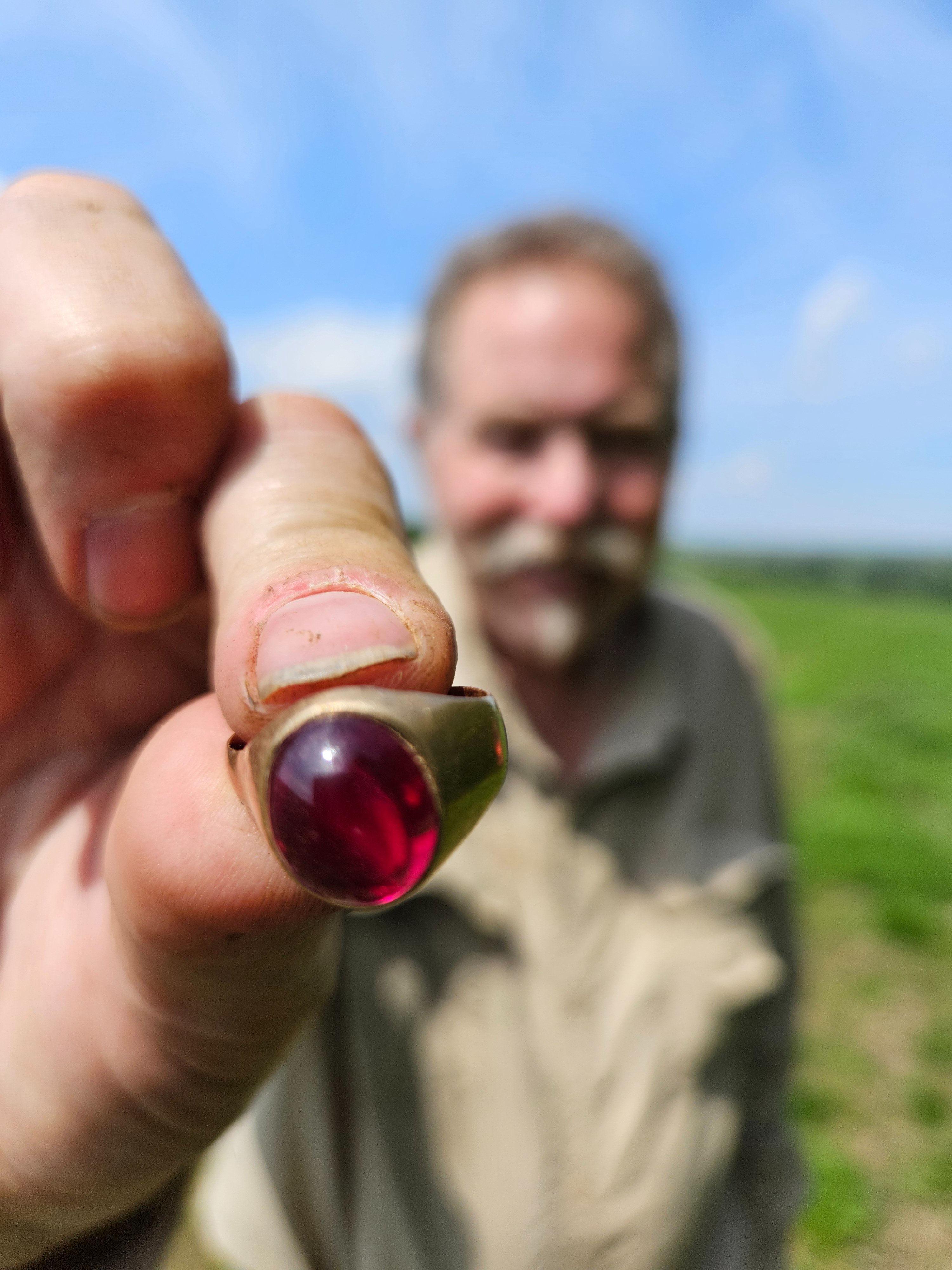 14K Gold ring with ruby - England find