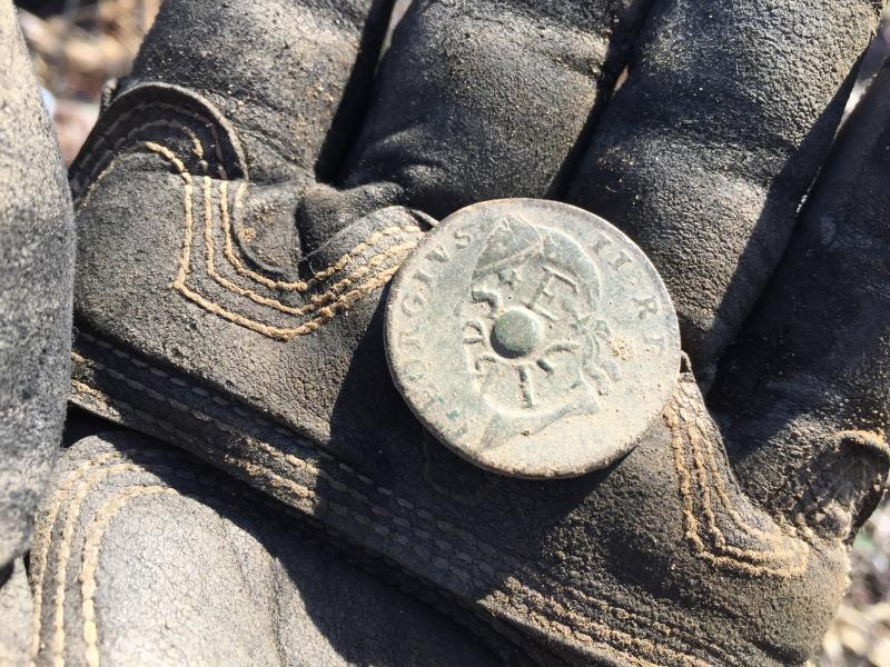 1760 King George II Halfpenny - the counter-stamp is by Sir Edward Gibbs, a Lt. General in the British Army and Lt. Governor of Jersey.