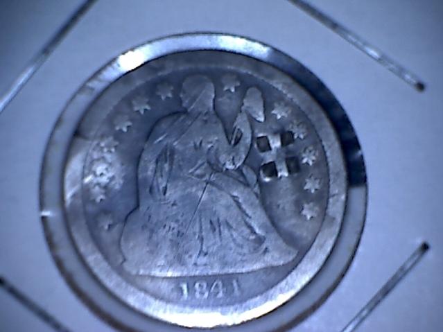 1841 Dime w/counterstamp - Field Find