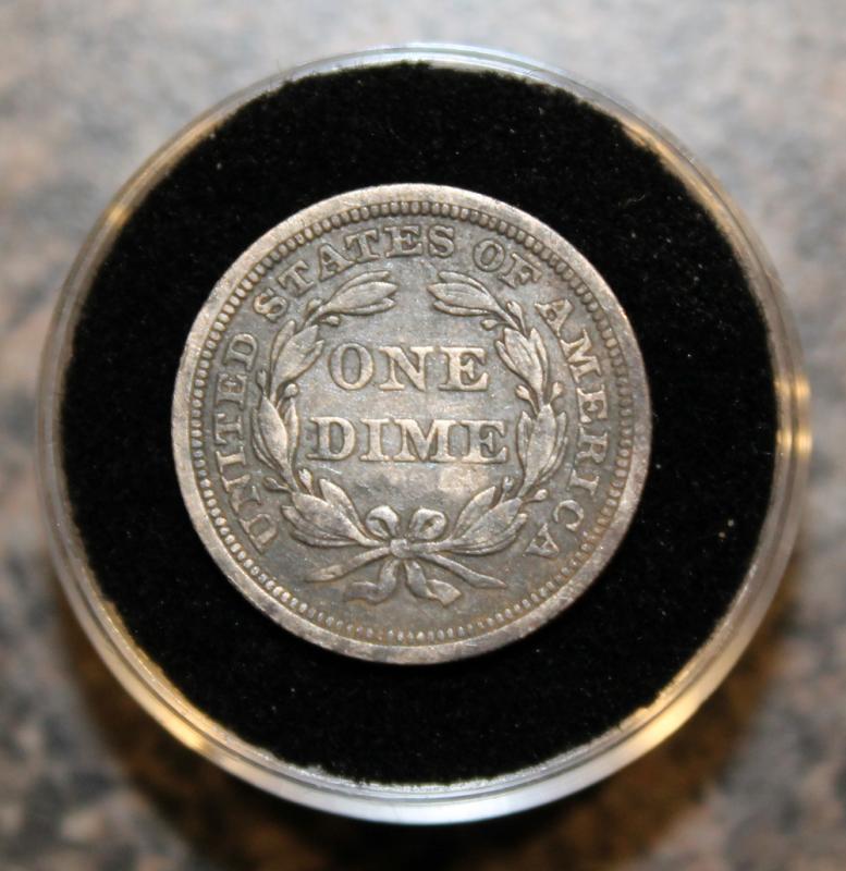 1855 Seated Dime (rear)