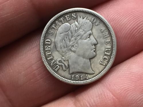 1914 Barber Dime/Sudbury, VT