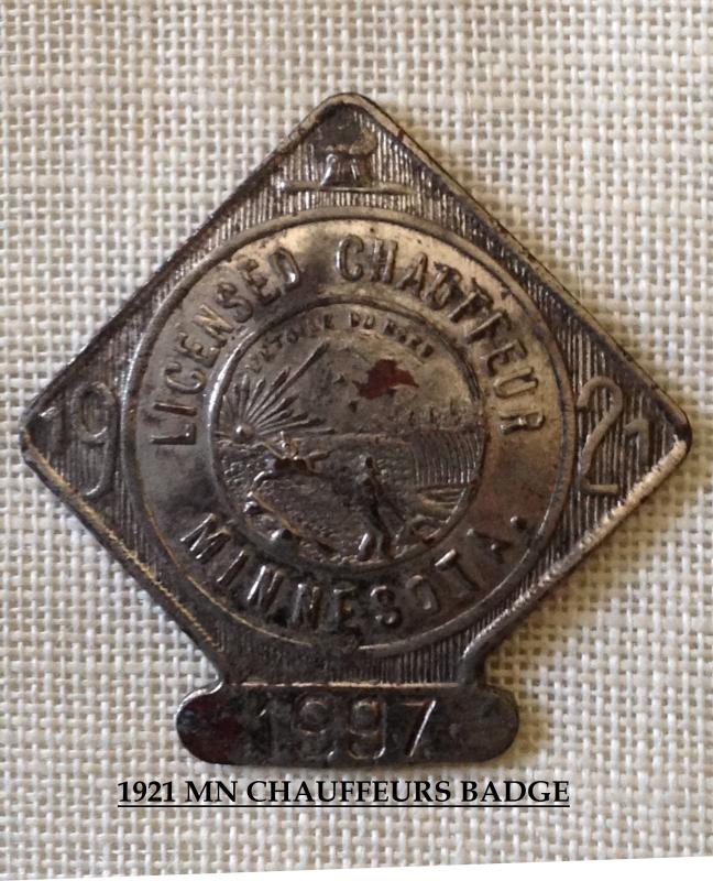 1921 MN Chauffeur Badge