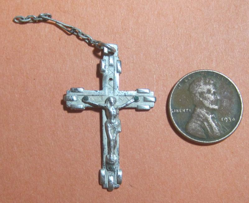 950 silver crucifix (ca 1890) with French hallmark