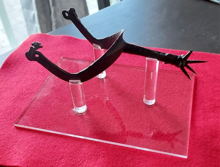 Acrylic stand I made for my 1400s spur