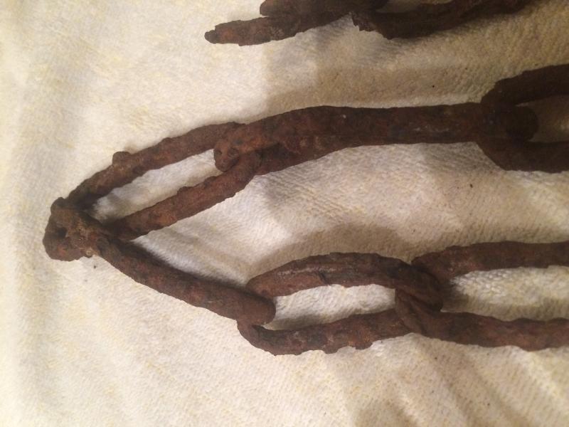 Blacksmith made chain close up