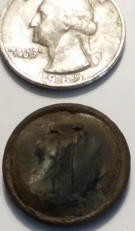 Cleaned up Confederate CS 172 A 1 Block I jacket button
