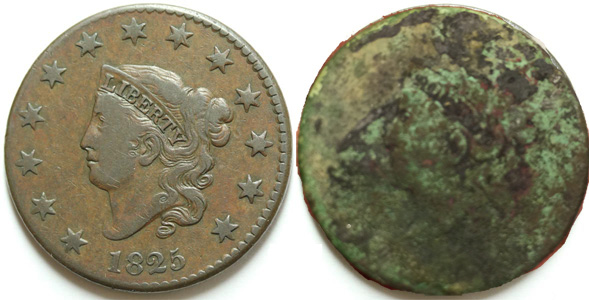 Coronet head large cent - unknown date
(1816 to 1839)