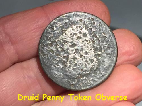 Druid Half Penny/Conder token (Angelsey Mines, Wales, c. 1780s)/Charlotte, VT